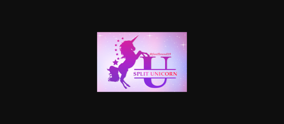 Split Unicorn Monogram Font Poster 3