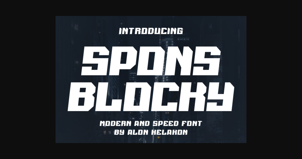 Spons Blocky Font Poster 3