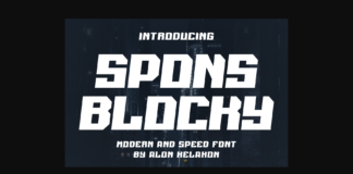 Spons Blocky Font Poster 1