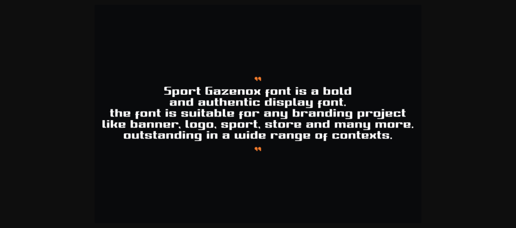 Sport Gazenox Font Poster 10