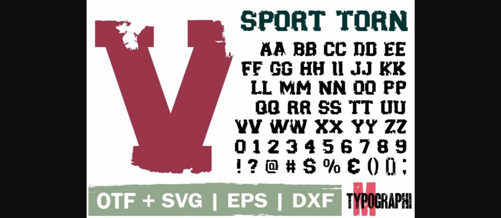 Sport Torn Font Poster 3