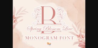 Spring Blossom Line Monogram Font Poster 1