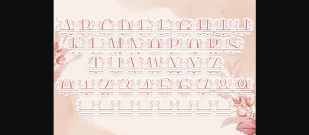 Spring Blossom Line Monogram Font Poster 6