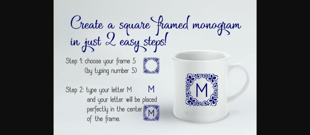 Square Monogram Framer Font Poster 4