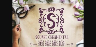 Square Ornamental Monogram Font Poster 1