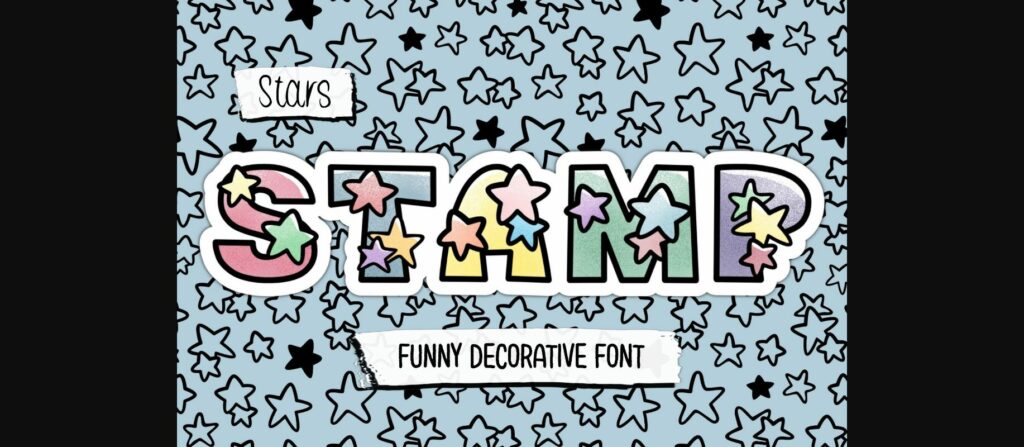 Stars Stamp Font Poster 3