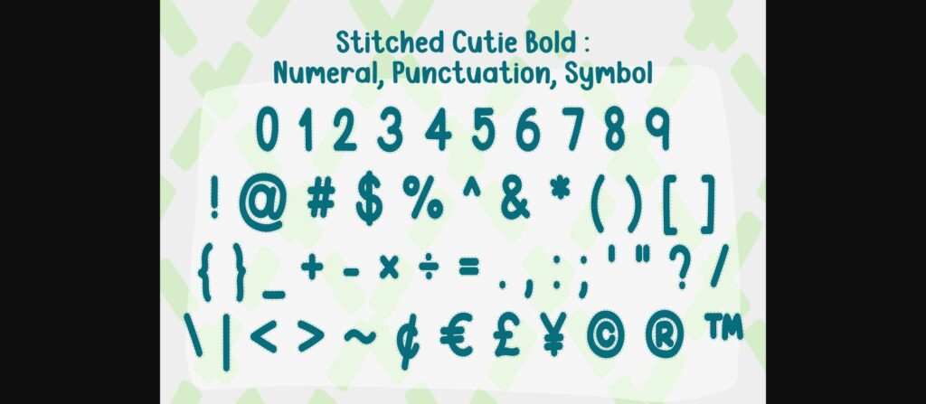 Stitched Cutie Font Poster 9