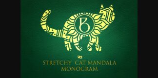 Stretchy Cat Mandala Monogram Font Poster 1