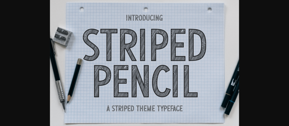 Striped Pencil Font Poster 3