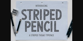 Striped Pencil Font Poster 1