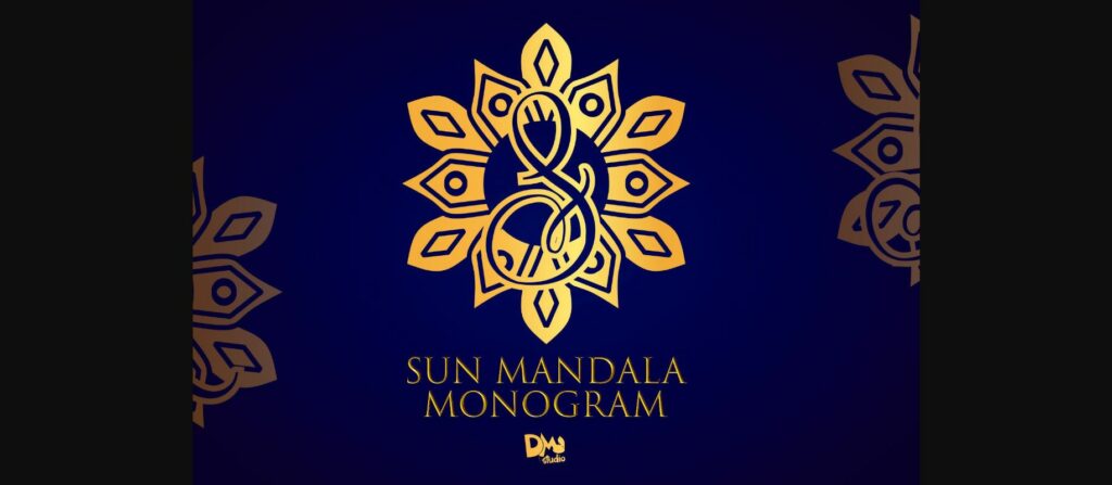 Sun Mandala Monogram Font Poster 3