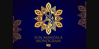 Sun Mandala Monogram Font Poster 1