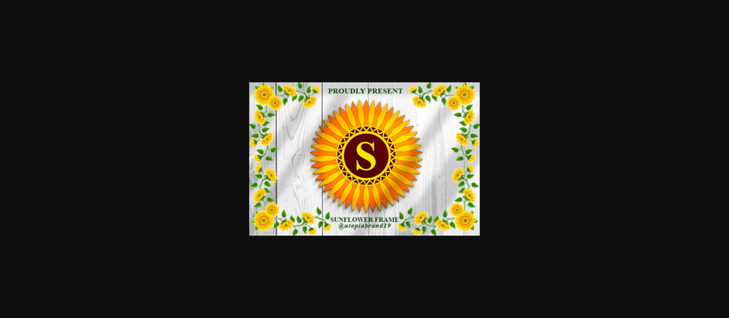 Sunflower Frame Monogram Font Poster 3