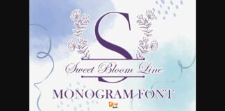 Sweet Bloom Line Monogram Font Poster 1