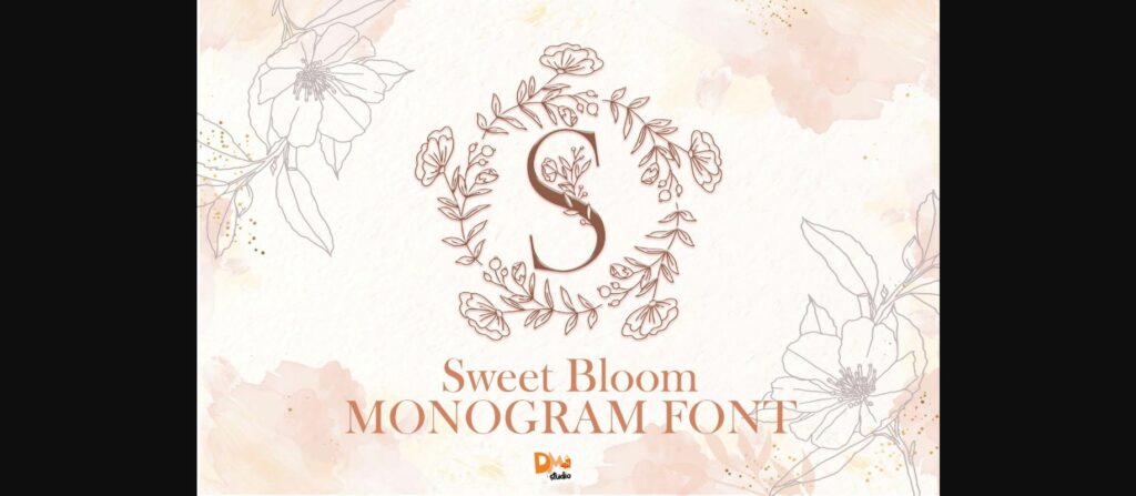 Sweet Bloom Monogram Font Poster 3