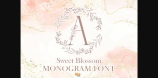 Sweet Blossom Monogram Font Poster 1