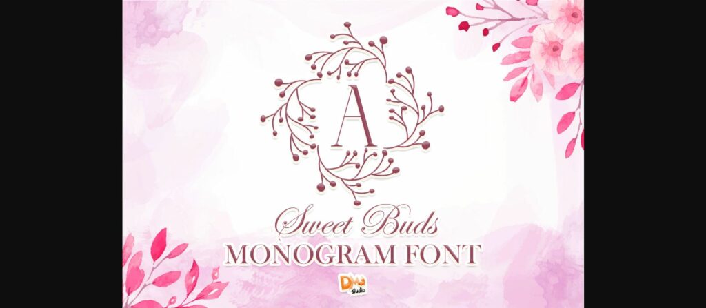 Sweet Buds Monogram Font Poster 3