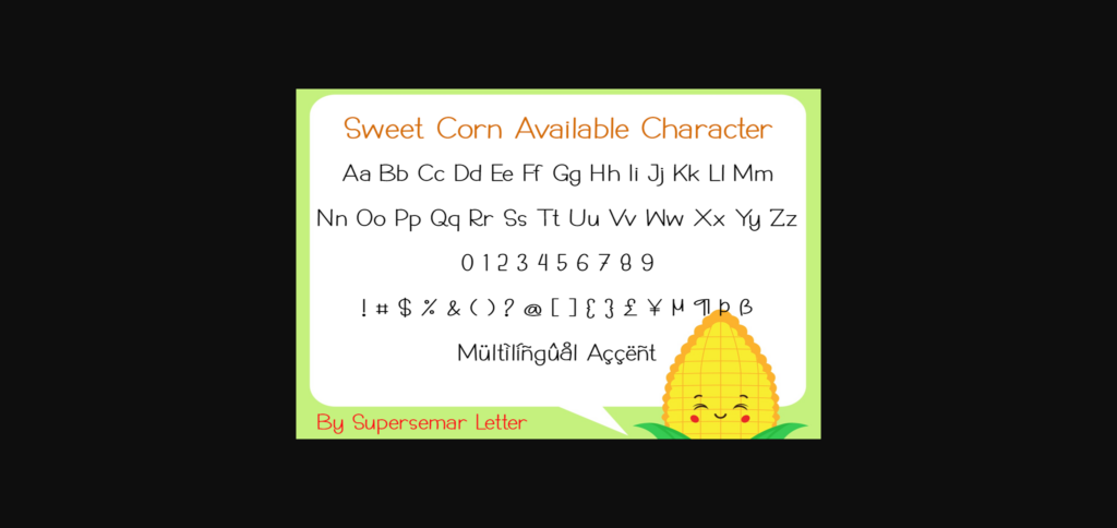Sweet Corn Font Poster 9