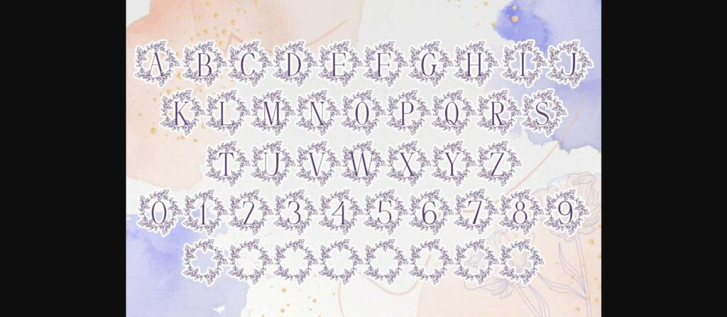 Sweet Floral Buds Monogram Font Poster 6