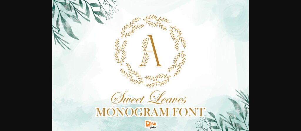 Sweet Leaves Monogram Font Poster 1