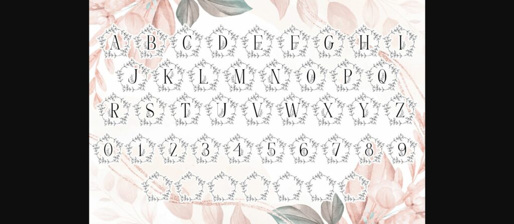 Sweet Monogram Wreath Font Poster 6