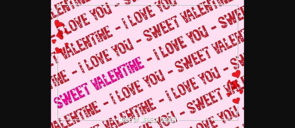 Sweet Valentine Font Poster 5