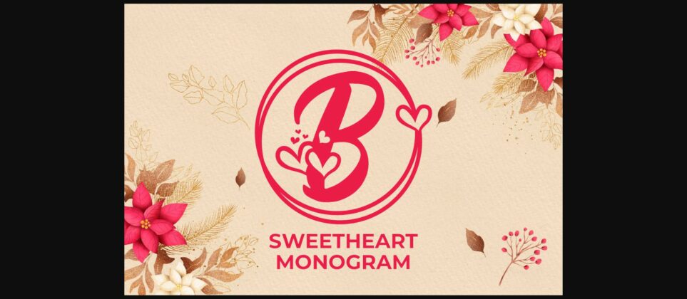 Sweetheart Monogram Font Poster 3