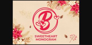 Sweetheart Monogram Font Poster 1