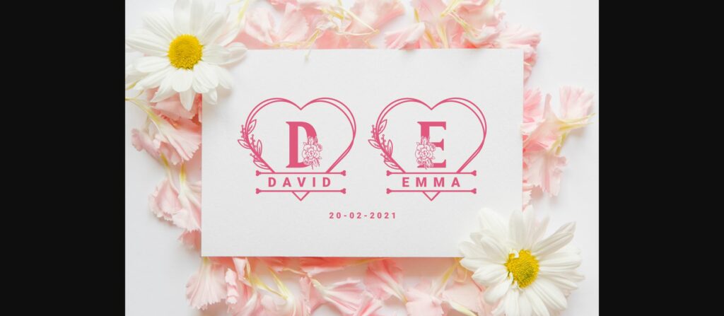 Sweety Camellia Monogram Font Poster 2