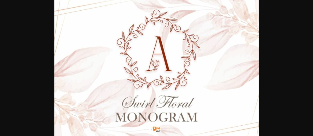 Swirl Floral Monogram Font Poster 3