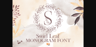 Swirl Leaf Monogram Font Poster 1