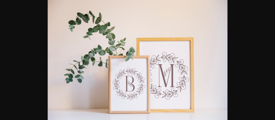 Swirl Leaf Monogram Font Poster 5