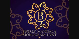 Swirly Mandala Monogram Font Poster 1