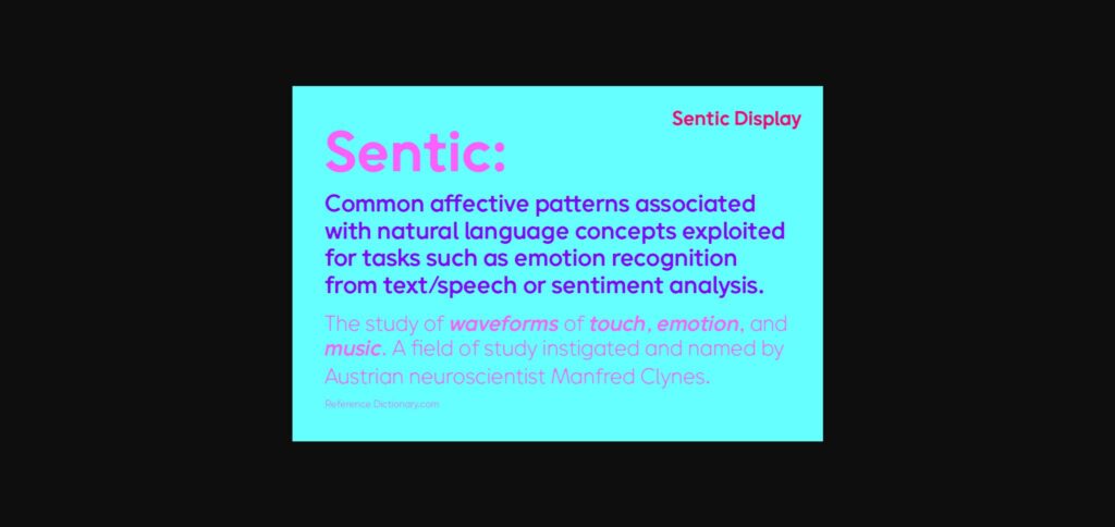 Sentic Font Poster 11