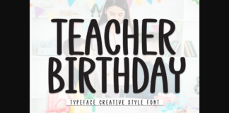 Teacher Birthday Font Poster 1