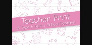 Teacher Print Font Poster 1