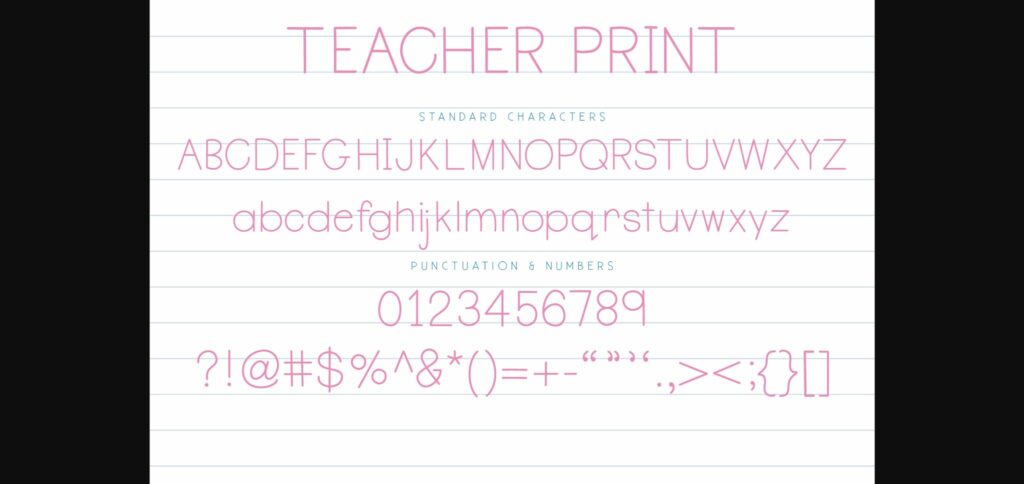 Teacher Print Font Poster 4