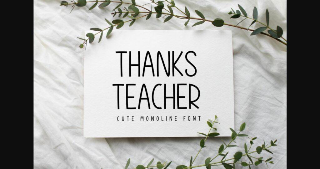 Thanks Teacher Font Poster 5