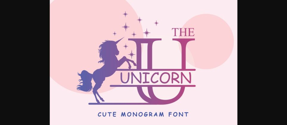 The Unicorn Monogram Font Poster 3