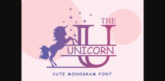 The Unicorn Monogram Font Poster 1