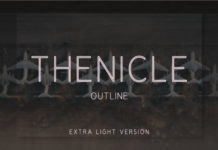 Thenicle Outline Extra Light Font