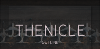 Thenicle Outline Extra Light Font