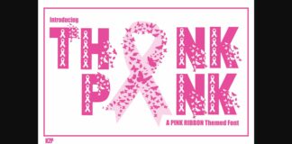 Think Pink Font Poster 1