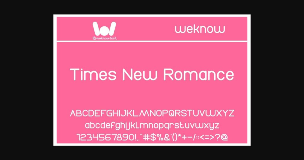 Times New Romance Font Poster 4