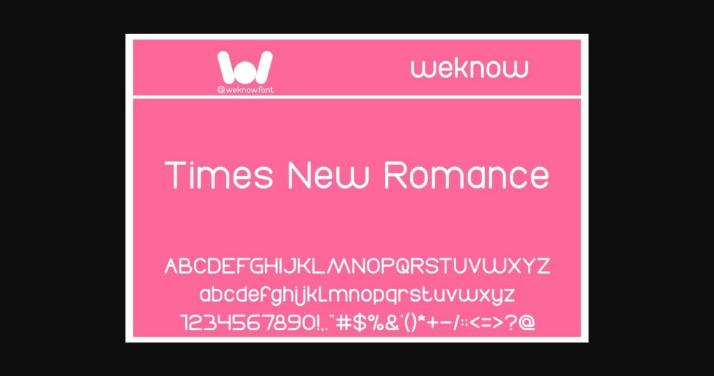 Times New Romance Font Poster 7