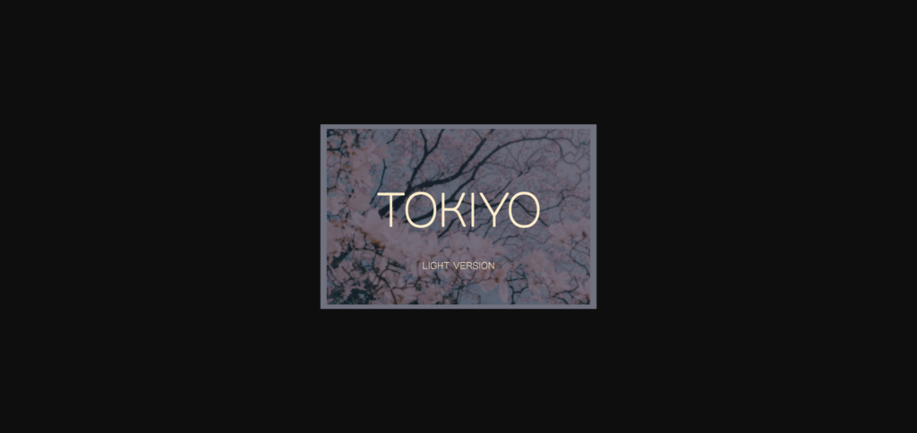 Tokiyo Light Font Poster 3