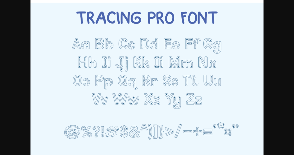 Tracing Pro Font Poster 6