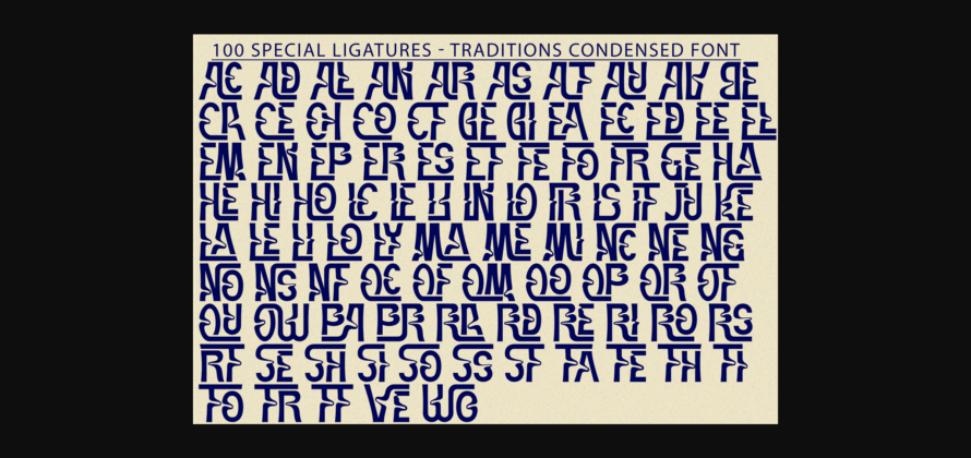 Traditions Condensed Font Poster 9