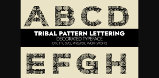 Tribal Pattern Lettering Font Poster 1