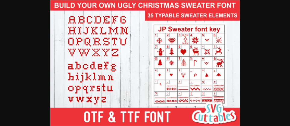 Ugly Christmas Sweater Font Poster 3